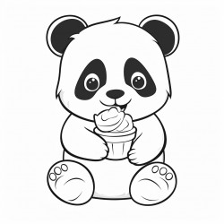 panda with ice cream