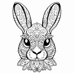 retro cartoon picture of a closeup face of a rabbit