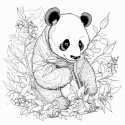 panda eating leaves