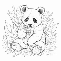 panda eats leaves