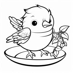 a bird drinking coffee