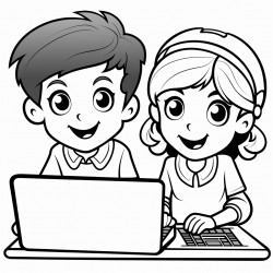 boy and girl on computer