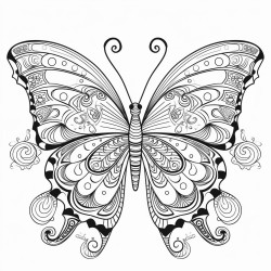 butterfly full page patterned no shading