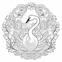 un cisne al estilo mandala