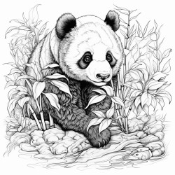 panda eats leaves
