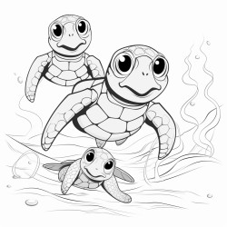 family cubs of turtle