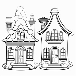 tiny house and a big house side by side
