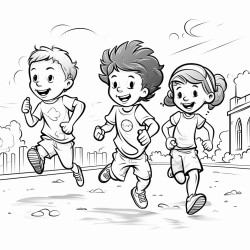 kids running a colour run