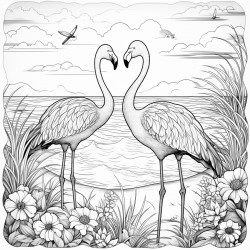 a flamingo photoshoot at beach