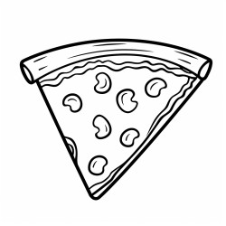 a single pizza slice in bold lines