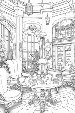 a caf with an eclectic mix of furniture and artwork