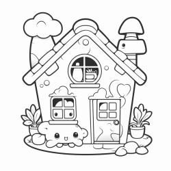 cute kawaii style casita de muecas