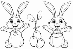 a bunny rabbit juggling carrots