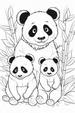 cute and funny panda and its family