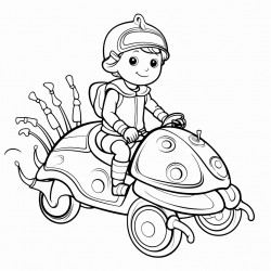person riding a beetle with gems