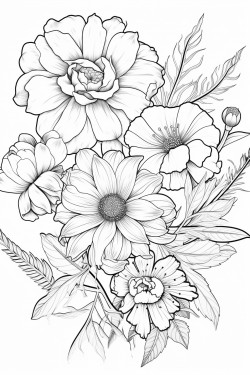 detailed illustrations of various flowers