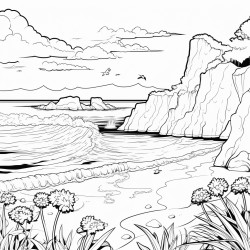masterpiece scenery no humans beach fantasy