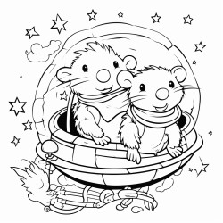 chickens in space riding rats