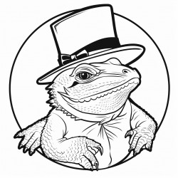 a bearded dragon wearing a tophat