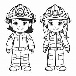 man and woman firefighter