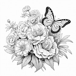 flowers and butterflies