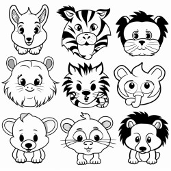 make 10 coloring pages of animals single animal on single page