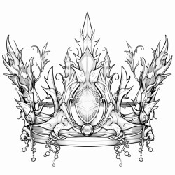a gothic crown with intricate thorny designs and dark jewels