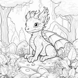 cute dragon in the forest