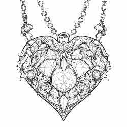 heart shape crystal jewel  necklace