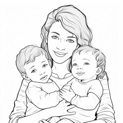 motherhood portrait of mama holding hands with a three year old boy and carrying a 6 month old boy