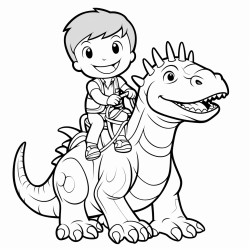 bebefin riding dinosaur