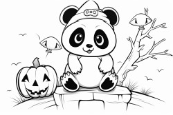 halloween ghost panda