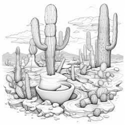 a toilet shaped cactus in the desert