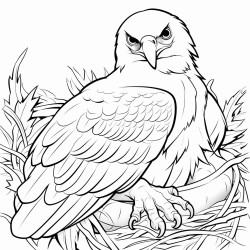 a cute icelandic golden eagle in its nest