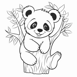 panda climbing a tree