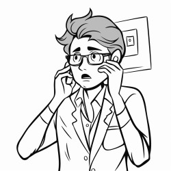 university student speaking on a telephone looking worried