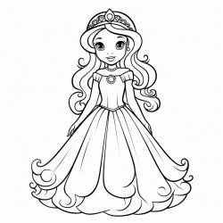 a princess with a beautiful dress with diamonds on it and long hair