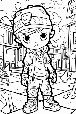 cute character street and graffiti art