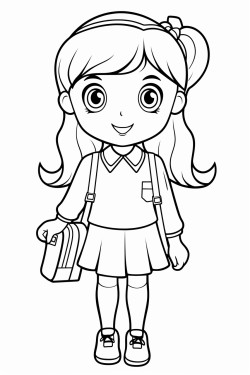 create a modern female elementary age school girl