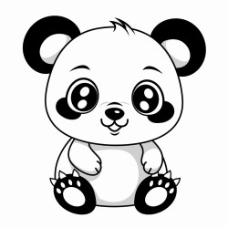 baby panda with big round eyes and a tiny smile