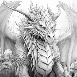 large winged dragon that is intricately detailed