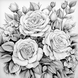 rose garden a page filled with roses of different sizes and shapes offering a variety of petal patterns to color