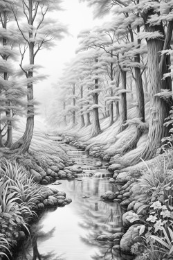 bello paisaje evocador bosque