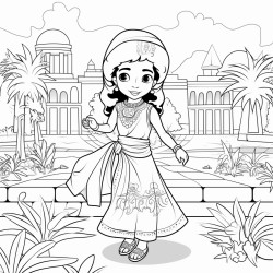 une momie gyptienne mignonne qui court dans un jardin tout en perdant certaines de ses bandelettes