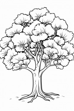 a simple big tree with wide branches and leaves