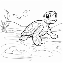 a baby sea turtle on a beach