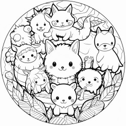 kawaii cover with terrestrial animals