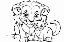 lion hugging child