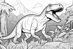 trex roaming in the jungle