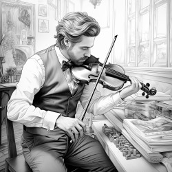 man playing the violin